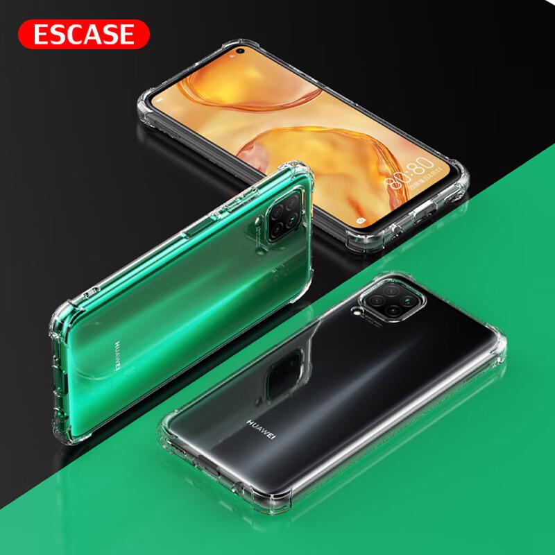 ESCASE Huawei Nova 6 SE Phone Case, TPU Full Coverage Airbag Shockproof Case (With Lanyard Hole), ES-Ip9 Series Upgraded Version, Translucent White