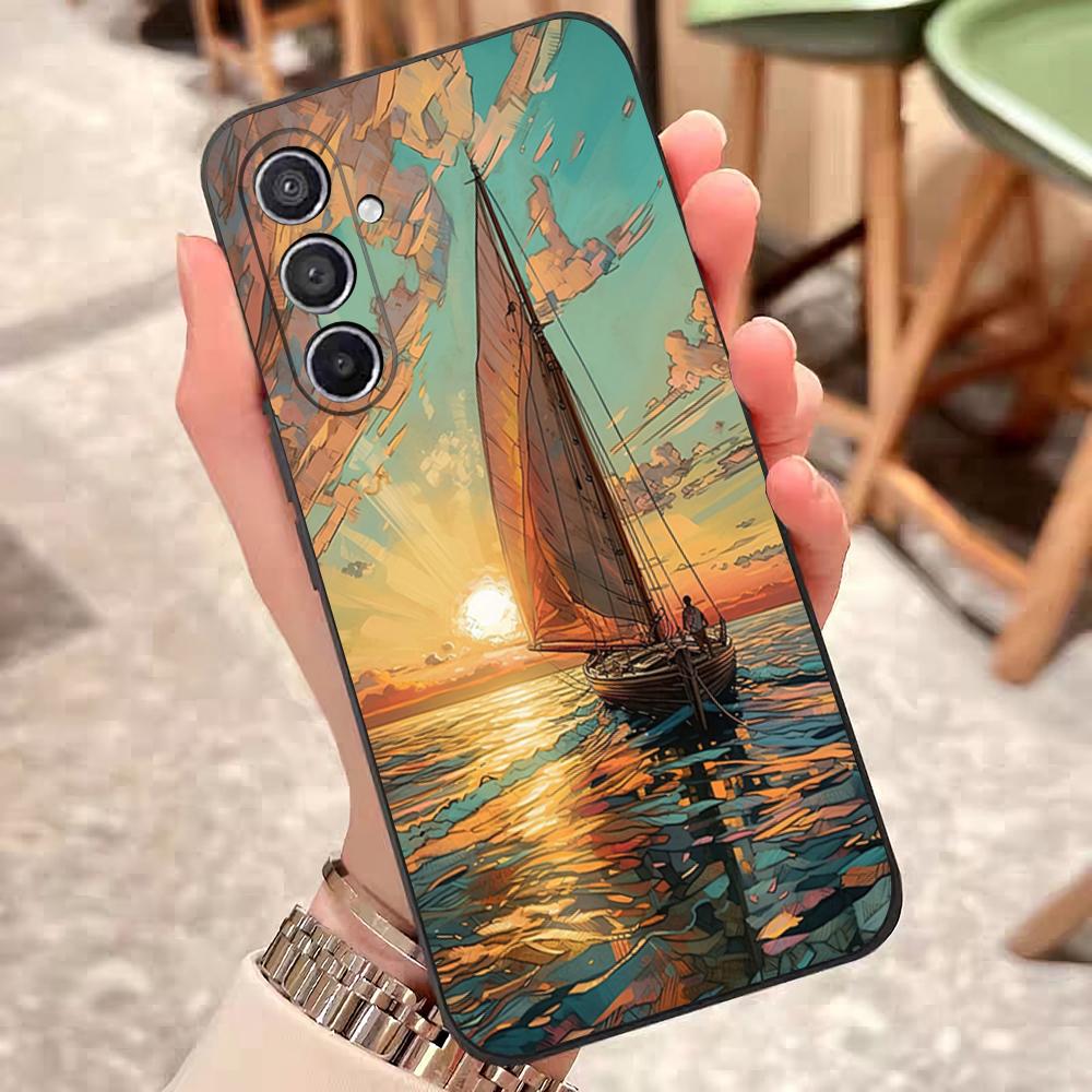 Картины с парусниками Чехол для телефона для Samsung S25 Edge S24 S23 S22 S21 S20 Ultra Plus Fe Galaxy A54 A53 A34 A25 A16 Силикон