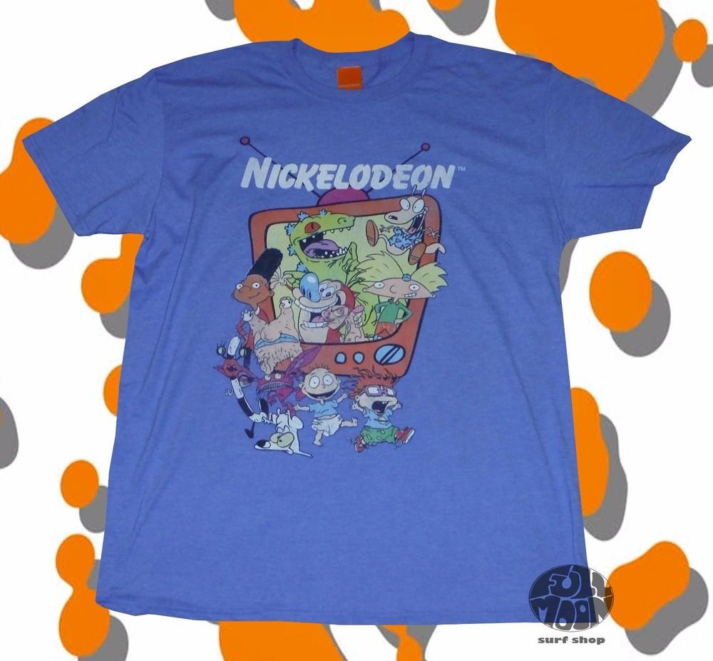 Новая мужская винтажная ретро унисекс футболка с персонажами телешоу Nickelodeon 90-х