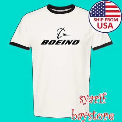 Американские самолеты Boeing Мужчины#039;s Футболка-реглан Черная Размеры от S до 3XL Унисекс