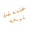 4Pcs Copper Wave Plate Needle Earrings for DIY Earring Jewelry Making