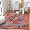 Boho Area Rug Washable Rug for Bedroom Floral Bathroom Throw Rug Non-Slip Vintage Bath Math Indoor Carpet for Entry Girls Room