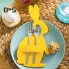 12 Pcs Easter Bunny Cutlery Holders Felt Holders for Knife Forks Tableware Holder Dinner Utensil Sleeve for Easter Party Wedding Birthday Decor