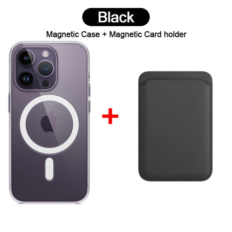 Магнитный чехол 2 в 1 для держателя карты Magsafe для iPhone 15 14 13 12 11 Pro XS Max X XR 8 Plus SE, аксессуары для беспроводной зарядки