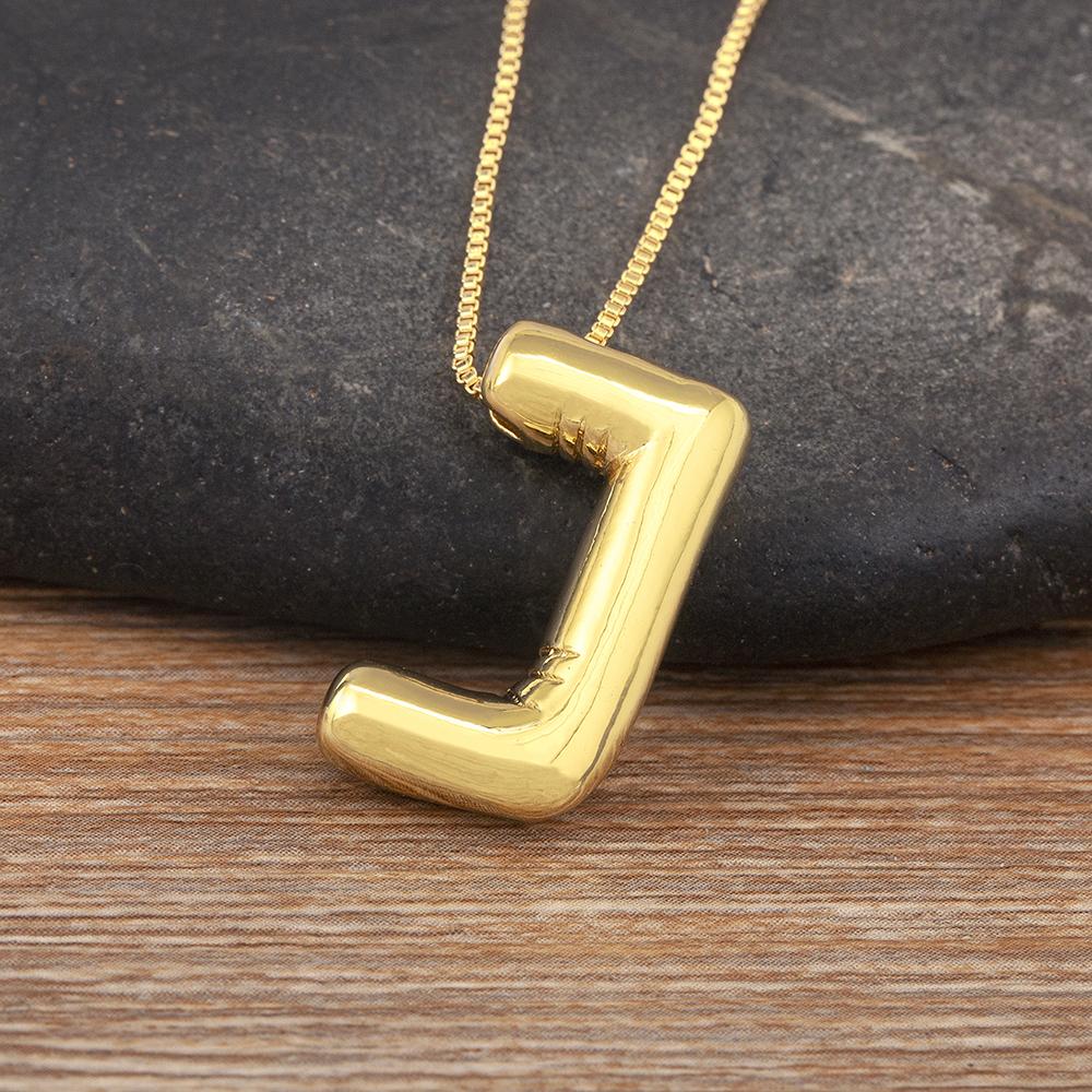 Nidin New Retro Punk Style Copper A-Z Letters Pendant Necklace Initials Alphabet For Women Vintage Name Jewelry Daily Party Gift