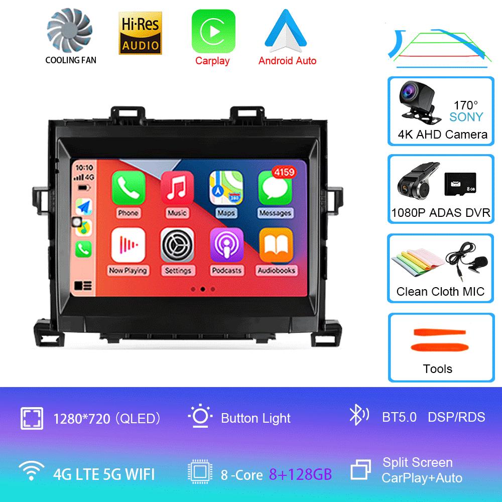 Для Toyota Alphard H20 2008-2014 автомобильный радиоприемник Android 14 Carplay автомультимедийный плеер WIFI+4G DSP автомагнитола стерео 2din головное устройство