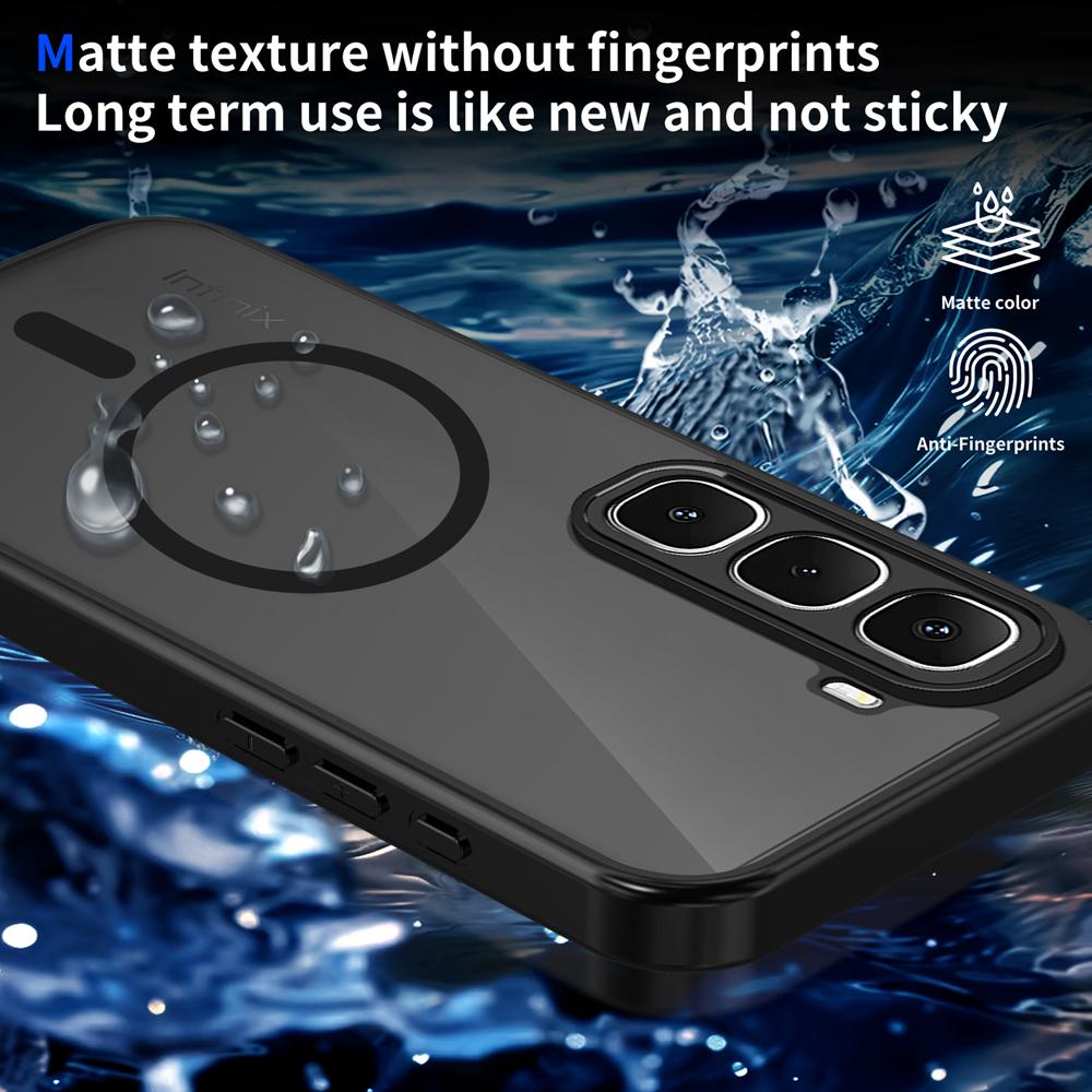 KEYSION Магнитный чехол для телефона для Infinix Hot 60i 4G TPU+PC Матовый полупрозрачный ударопрочный чехол для Infinix Hot 60 Pro+ 60 5G