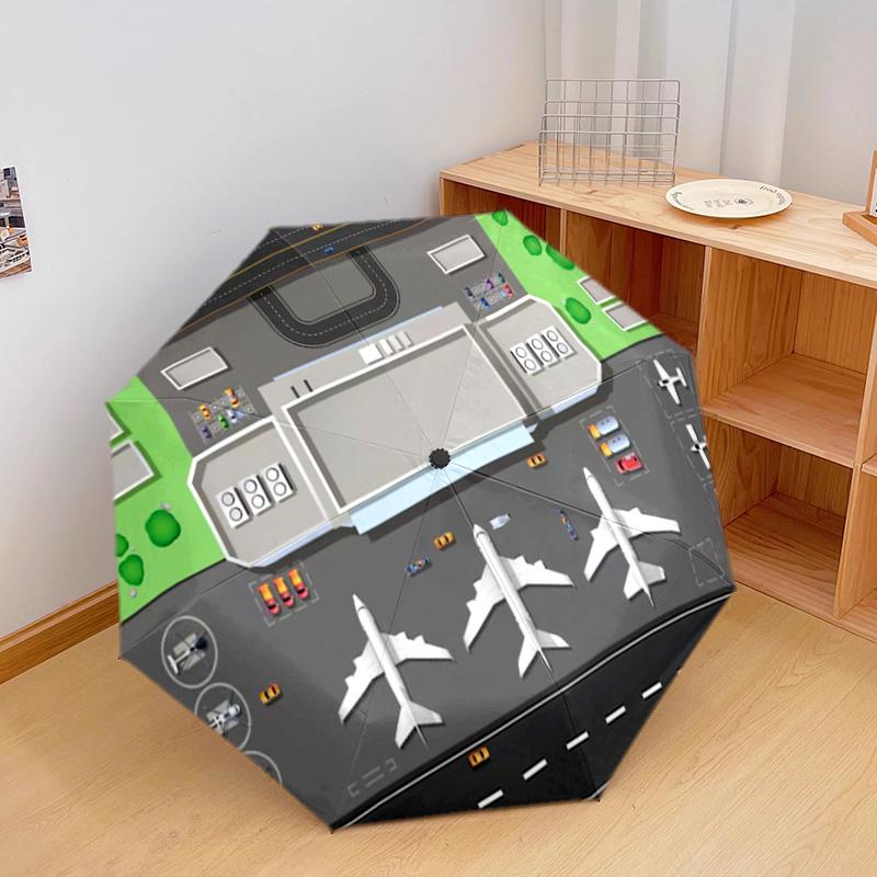 1PC Airport Traffic Management Automatic Umbrella - Suitable Travel Outdoor Portable Umbrella Birthday Gift Daily Essentials
