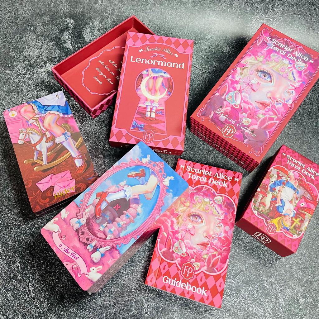 2026 New Beginner Tarot Rider Waite 78 Oracles Deck Genuine Professional Luxury Edition Scarlet Alice Tarot Cards Guidebook