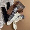 Warm Wool Girl Sock Chic Sweet Korean Lace Tie Bow Ruffle Calf Sock for Kids Autumn Soft Wool Pile Sock Clothes Accessories