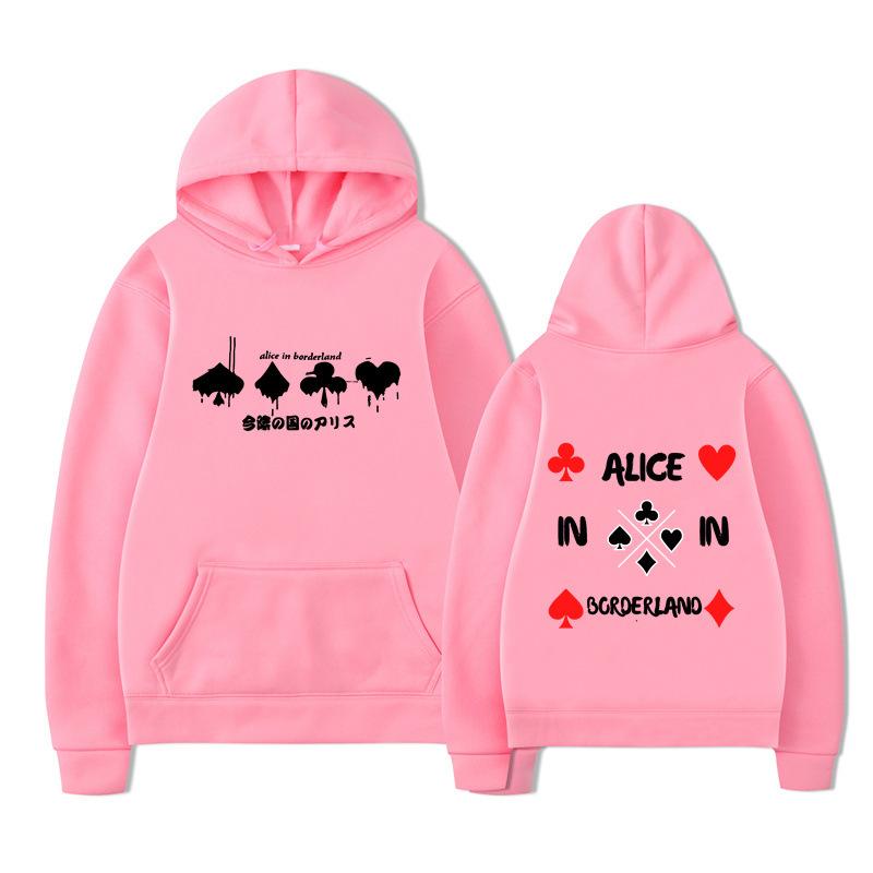Alice In Borderland Hoodies Men Cartoon Cards Sweatshirt Vintage Unisex Pullover Men Graphic Hoody Oversize Clothing