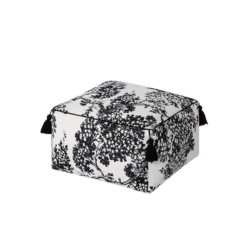 1PC Unstuffed Ottoman Futon Seat Cover Printing Country Pastoral Style Cushion Cover Luxury Cotton Footstool Lazy Futon Case