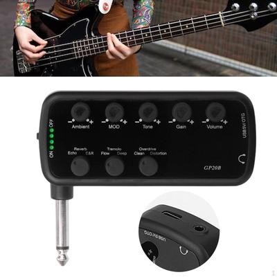 Мини Портативный Усилитель для Басовых Наушников Plug and Play Маленький Бесшумный Легкий Встроенные 3 Эффекта для Живого Выступления