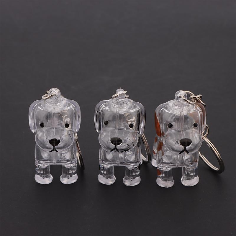 Cute Transparent Dog Hair Storage Cute Pendant Keychain Bag Pendant Couple Car Key Chains Jewelry Souvenir Collection Gift