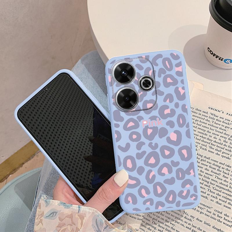 Мягкий силиконовый чехол с леопардовым принтом для Samsung A55 A35 M35 S24 Xiaomi Redmi Note 13 Pro 14 Poco C65 iPhone Huawei Honor Realme Camera Противоударный чехол