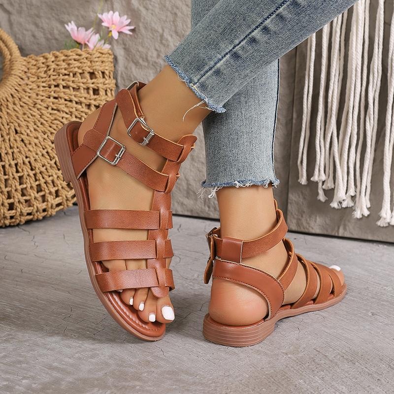 Fashion Luxury Women's Sandals Summer Elegant Woman Shoes with Low Heels Flats Casual Gladiator White Fish Toe Designer Sandals Flats