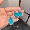 Jewelry Simulation Paraiba, Paraiba Blue Jewelry Set Pendant 15 * 25 Earrings 15 * 20