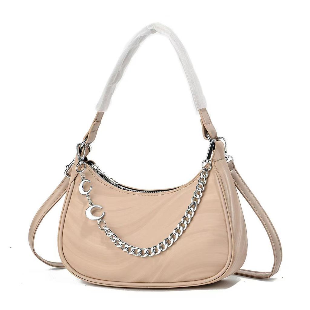 Trendy Small Square Pu Handbag With Chain Strap And Inner Pouch For Casual Outings