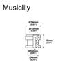 Musiclily Pro 14 мм штифт для ремня стальной для электрогитары/акустической гитары/классической гитары/укулеле, (Набор 2)