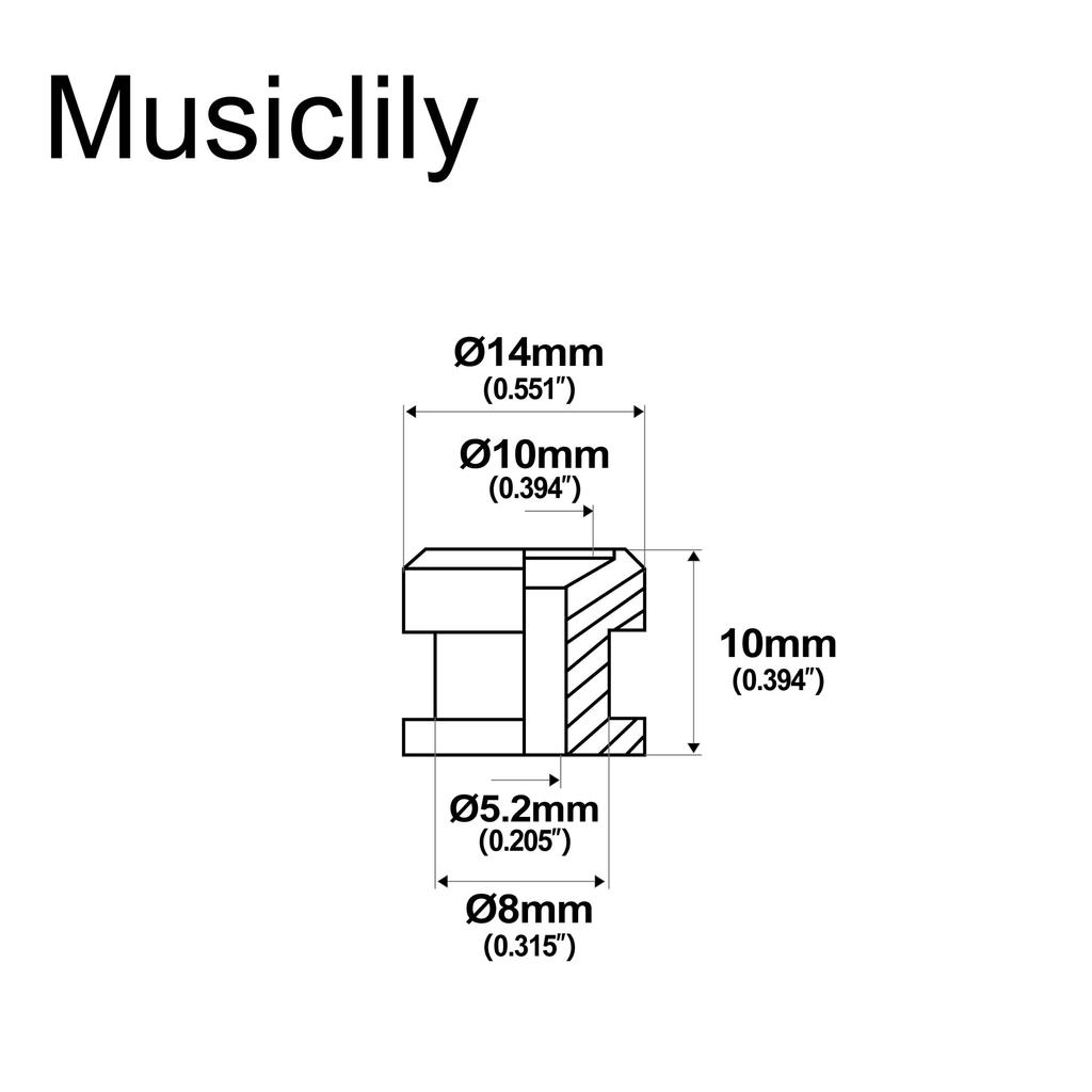 Musiclily Pro 14 мм штифт для ремня стальной для электрогитары/акустической гитары/классической гитары/укулеле, (Набор 2)