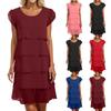 Shot Sleeve  Boho Dress For Women Casual Loose Fit Summer Sundress Solid Dress