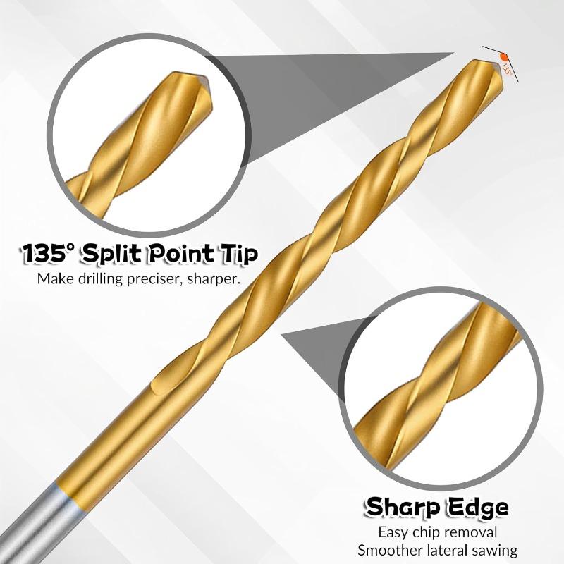 Набор сверл из 13 шт. Высокоскоростной стальной набор сверл Ударный быстросменный набор сверл для стекла, металла, плитки, бетона, кирпичной кладки Электроинструмент