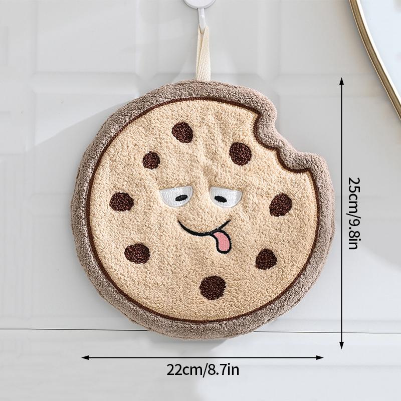 Cartoon Hamburger Toast Hand Towel Absorbent Coral Velvet Washing Hand Cloth Kitchen Bathroom Hanging Children Towel Thickened