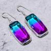 Bi-Color Tourmaline Gemstone Handmade 925 Sterling Silver Earring 2.01" G6f69