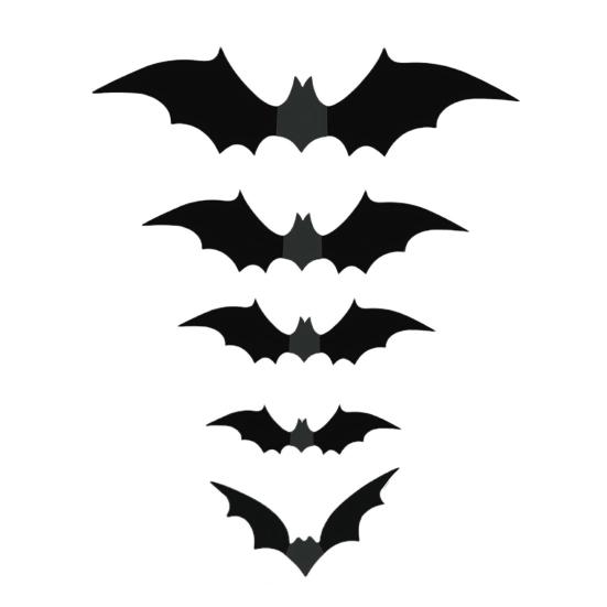 Украшения Летучие мыши на Хэллоуин Наружные Внутренние 3D Наклейки Летучие мыши Тема Хоррор Готика Безопасный для краски клей Водонепроницаемые наклейки