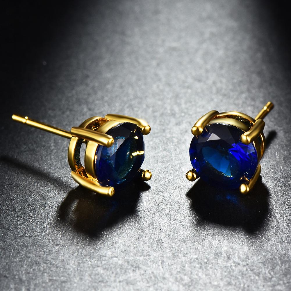 Серьги-гвоздики с камнем, цвета в ассортименте