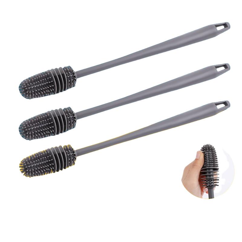 Silicone Long Handled Cup Brush Insulated Cup Cleaning Brush Long Handled Cup Brush Milk Bottle Corners Kitchen Cleaning Brush