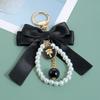Big Bow Pearl Beaded Pendant Keyring Car Pendant Car Key Holder Fashion Car Keychain