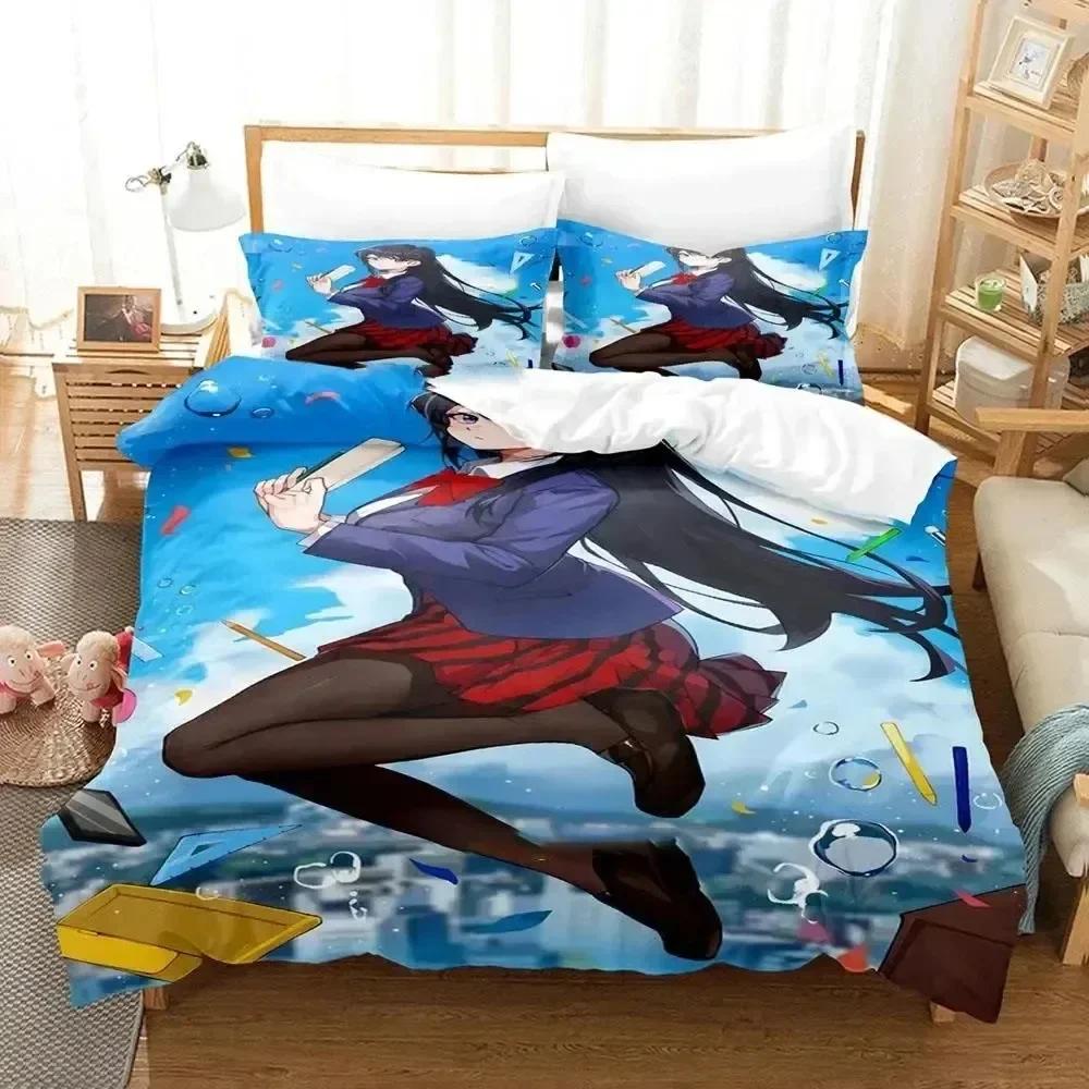 3D Print Anime Komi Can't Communicate Comfortable Duvet Cover Pillowcase Bedding Set Children Bedroom Decoration Home Textile