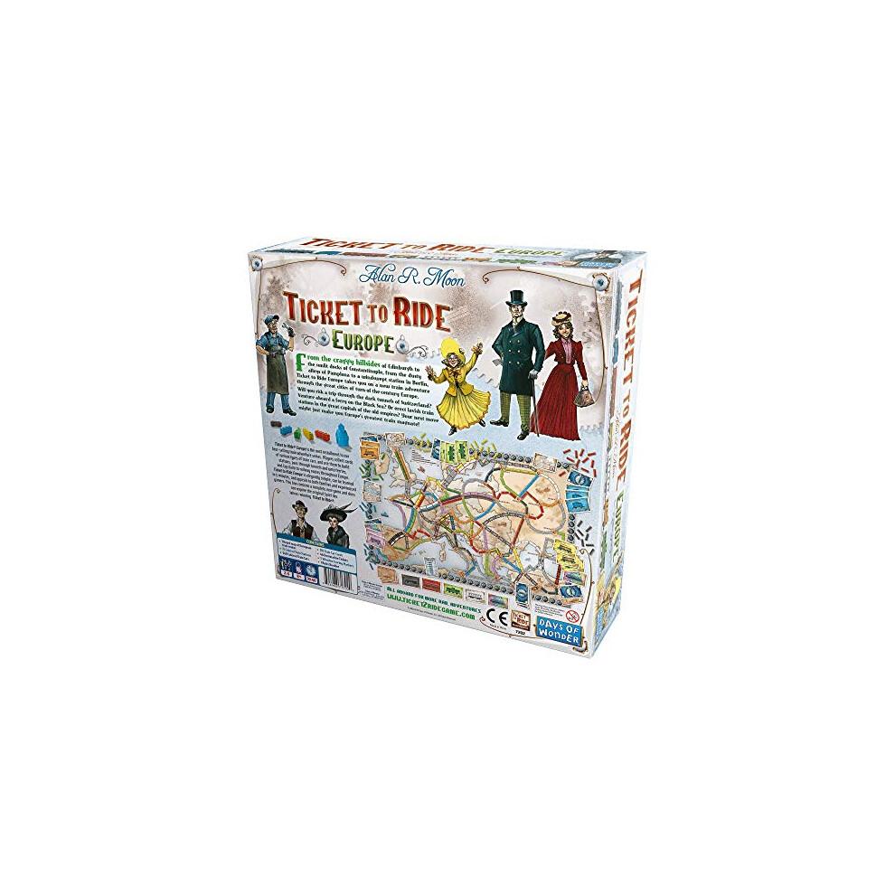 Days of Wonder | Ticket to Ride Europe Board Game | Ages 8+ | For 2 to 5 players | Average Playtime 30-60 Minutes
