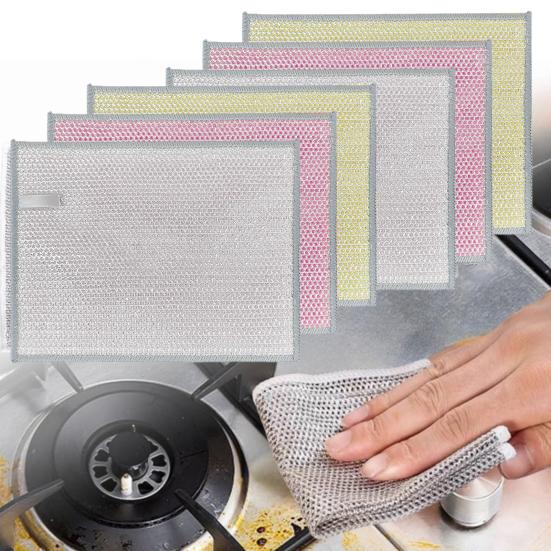 5/10/20 шт., тряпки для мытья посуды, многоразовые, многоразовые, для сухого и влажного использования, проволочная ткань, не царапающая проволоку