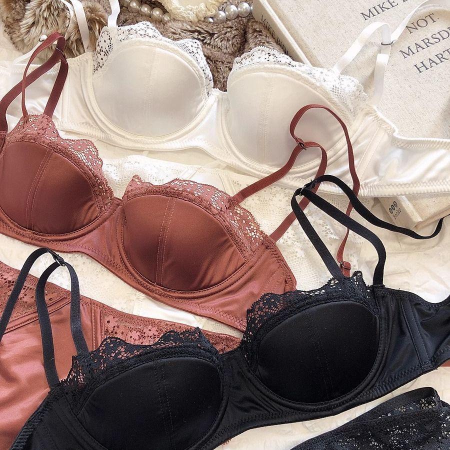 Lace Bras 1/2 Cup Thin Soft Push Up Bras For Women's Underwear Wireless Black White Girls Bras Wife Gifts Fashion Lady Inner Tops Sexy Bras