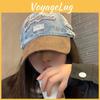 Denim Distressed Fashionable Baseball Hat For Adults With Embroidered Design