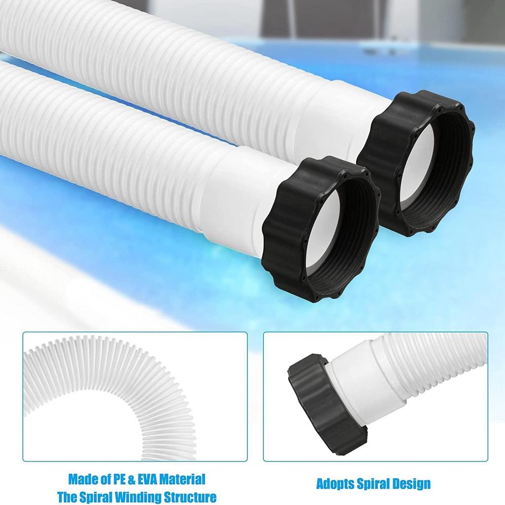 Pool Cleaner Hose Replacement 1.5 Inch Diameter Pool Pump Replacement Hose 59 Inch Long Sand Filters Accessories Water Connector