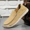 Fashion Comfortable Slip On Loafers Men Outdoor Handmade Leather Men's Shoes Casual Anti-slip Wearable Driving Shoes Flats Walking Shoes