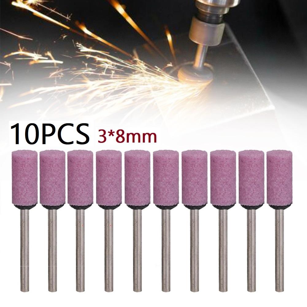 Абразивный камень с плоской головкой, цилиндрический, оранжевый