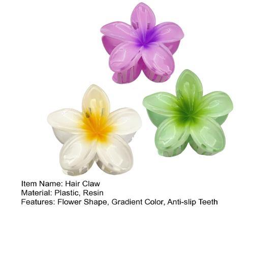 3/6 шт., заколка для волос в форме цветка для девочек, градиентный цвет, заколка для волос с противоскользящими зубцами, заколка для волос в виде акулы, аксессуары для волос