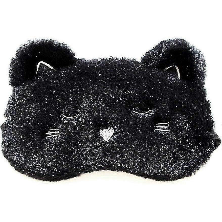 Silk Sleep Mask - Comfortable Eye Night Mask (Black Cat)