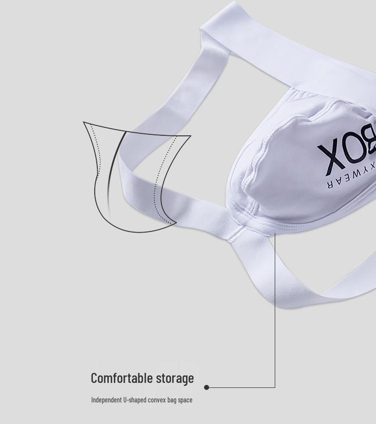 Мужские летние хлопковые спортивные стринги - Низкая посадка, Подтягивающие бедра, Дизайн с надписью