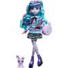 Кукла Monster High и аксессуары для ночевки, Твайла с питомцем Банни Дастином, вечеринка Creepover