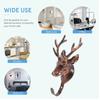 1pc Wall Mount Deer Hooks Multi Purpose Hangers Reindeer Antlers Decorative Coat Towel Hook For Room Bathroom Bedroom