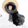 Gradient Blue Fold Shawl Soft Retro Cotton Hemp Scarf Fashionable Trend Sunscreen Scarf  Women