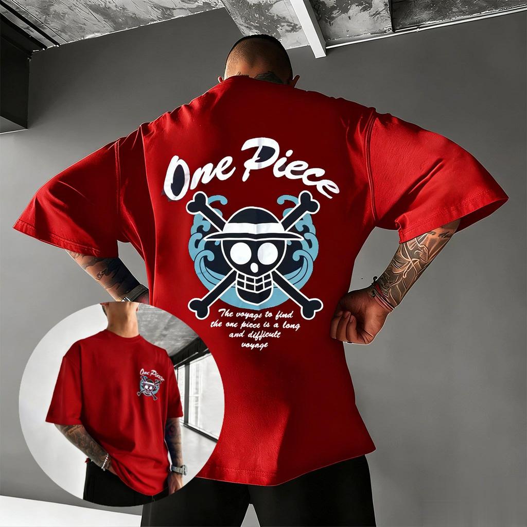 Аниме One Piece Графическая футболка Мужская Женская 2026 Лето Хлопок Короткий рукав Футболка Уличная одежда Повседневный топ Пиратский Череп Соломенная шляпа Луффи