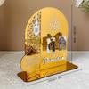 Reusable Acrylic Ramadan Calendar Board Wooden Base Table Ornament with Pen Mubarak Eid Advent Day Suhoor Iftaar Countdown Gifts