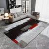 Grey and Red Abstract Art Painting Area Rug Machine Carpet for Bedroom Home Living Room Kitchen Entrance Doormat Non Slip Mat