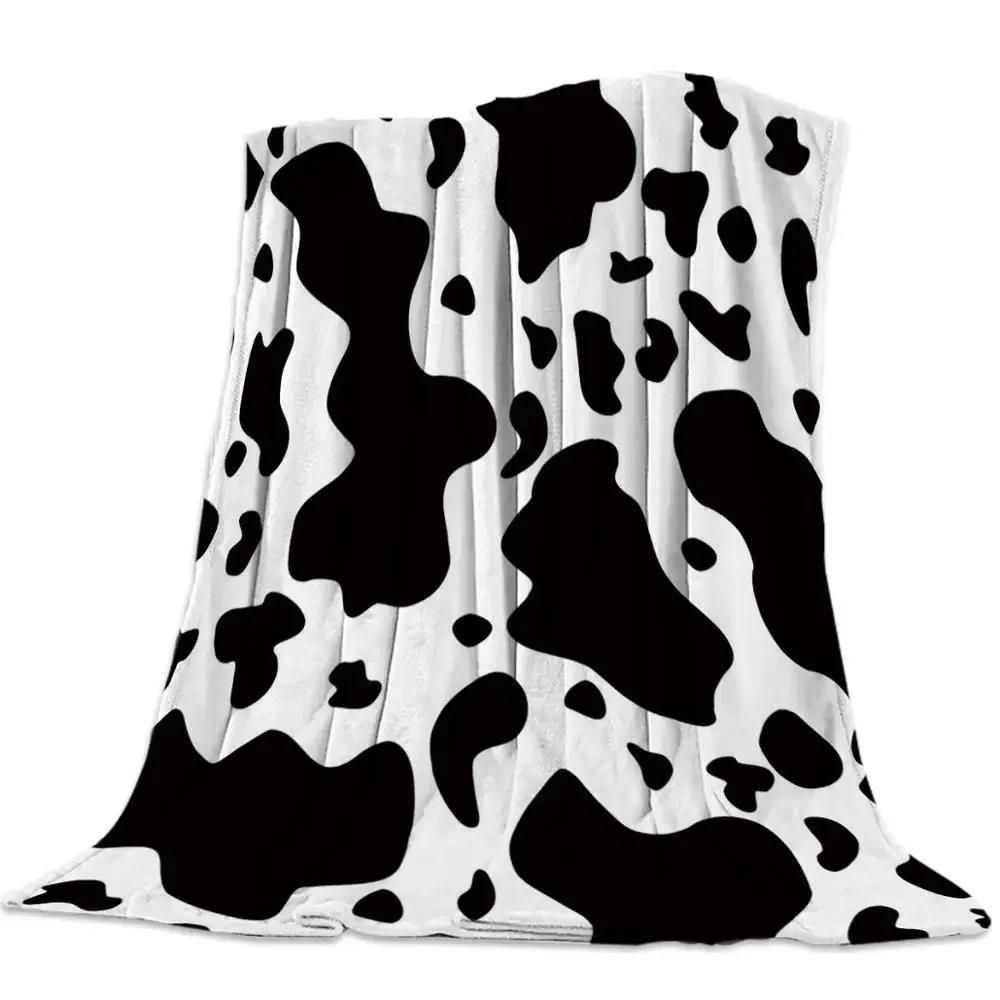 Cow Pattern Flannel Fleece Bed Blanket Bedspread Coverlet Bed Cover Soft Lightweight Warm Cozy Throw Blankets Queen King Size